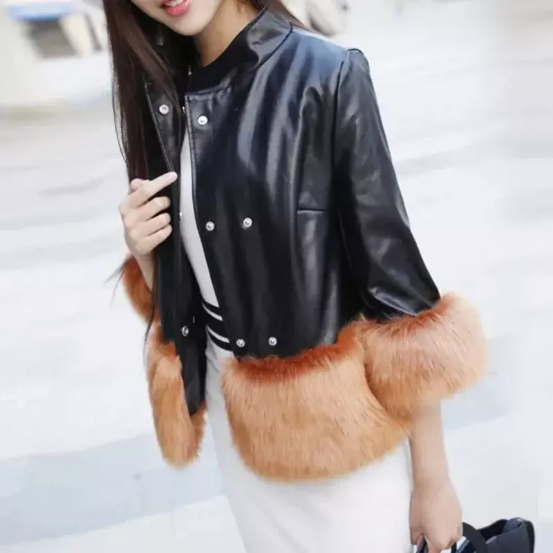 Женская куртка с капюшоном и длинным рукавом, зимняя теплая Толстая свободная парка с большим меховым воротником