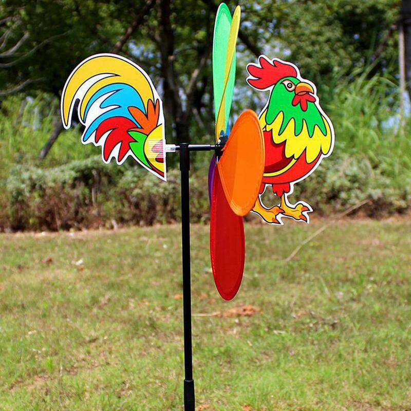Moinho de vento tridimensional para crianças Abelha animal, brinquedos de desenhos animados, decoração de jardim doméstico, Wind Spinner, Whirligig Yard Decor, 6 cores