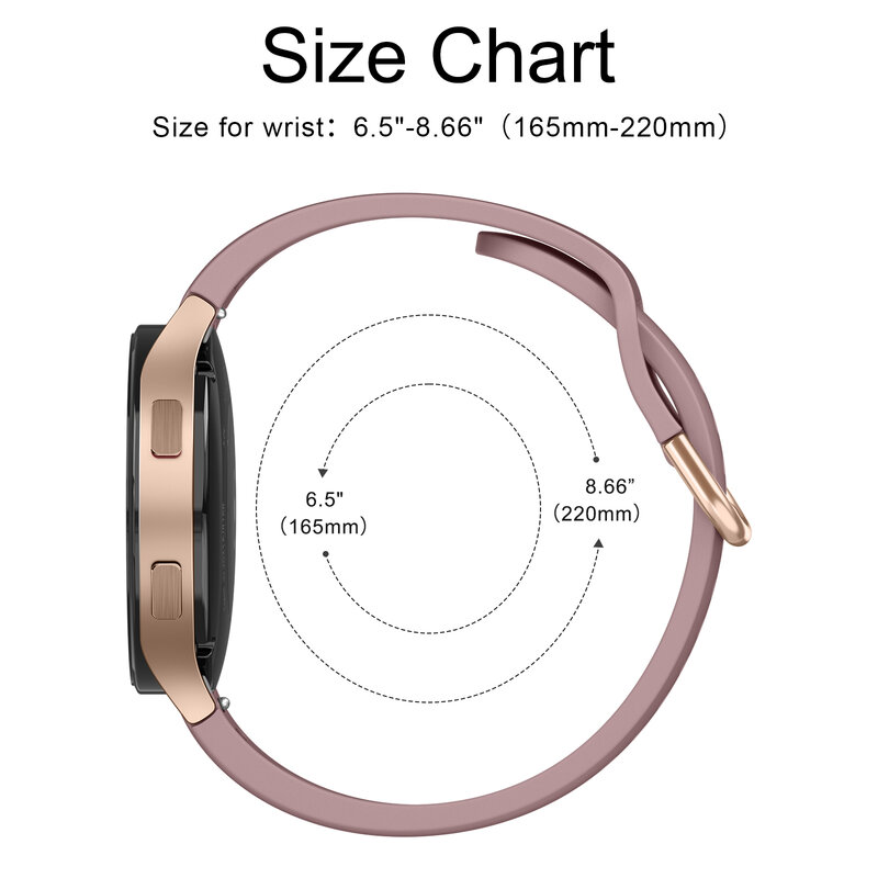 Tali silikon tanpa celah untuk Samsung Galaxy Watch 4 5 6 40mm 44mm/jam tangan 4 6 Klasik 42mm 46mm 43mm 47mm/5 Pro 45mm