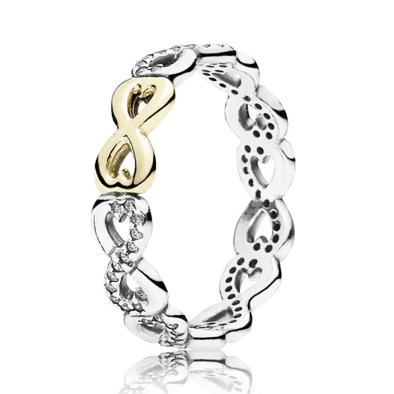 Großhandel 925 Silber Signatur Liebes knoten strahlende Träne zeitlose Eleganz Allure Herz Klee Ring für Frauen Schmuck