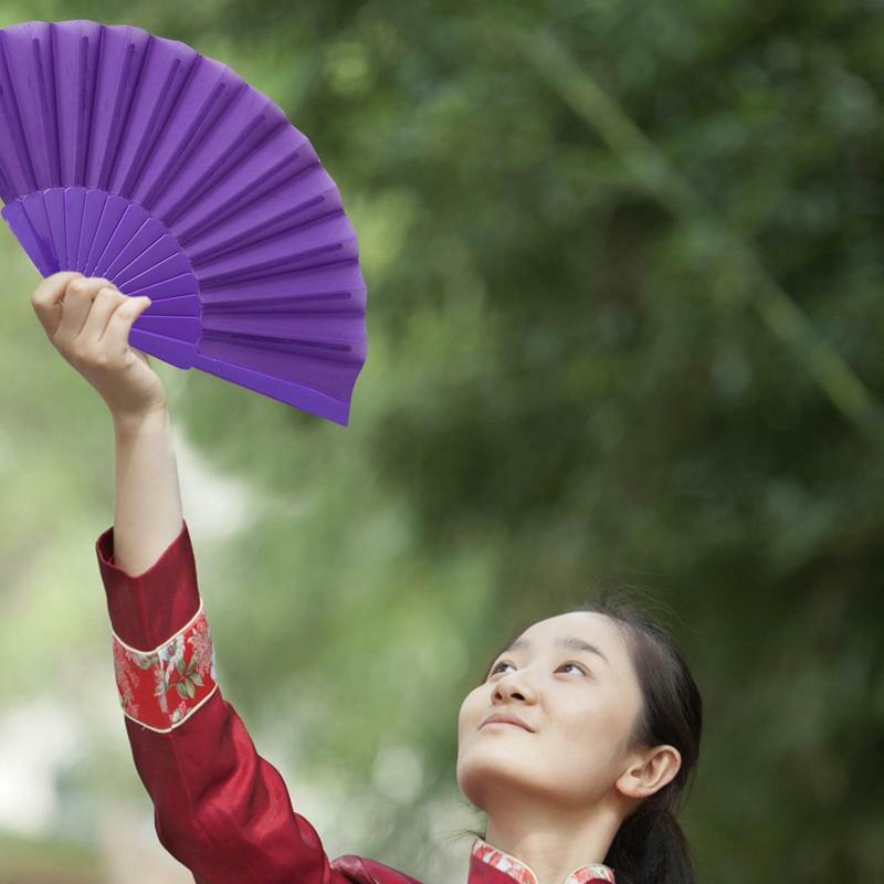 Kunststoff Knochen Tanz Fan Tai Chi Fan Yoga Kung Fu Leistung Hand Falt bühne Fan chinesische Chinoiserie Hochzeits feier Dekor