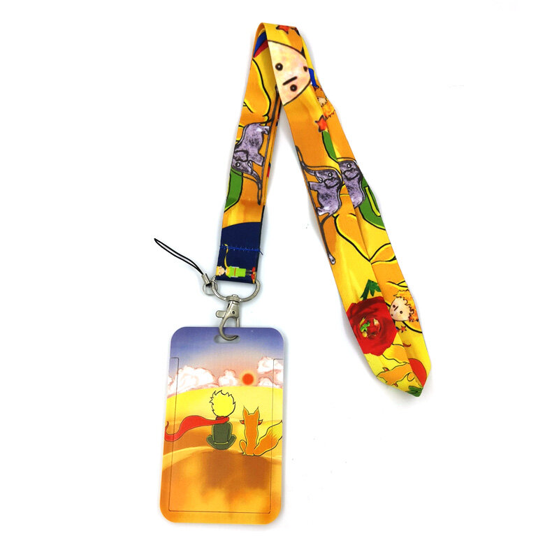 Cartoon Little Prince Neck Keychain Necklace Webbings Ribbons Anime Cartoon Neck Strap Lanyard ID badge Holder Keychain Lanyards