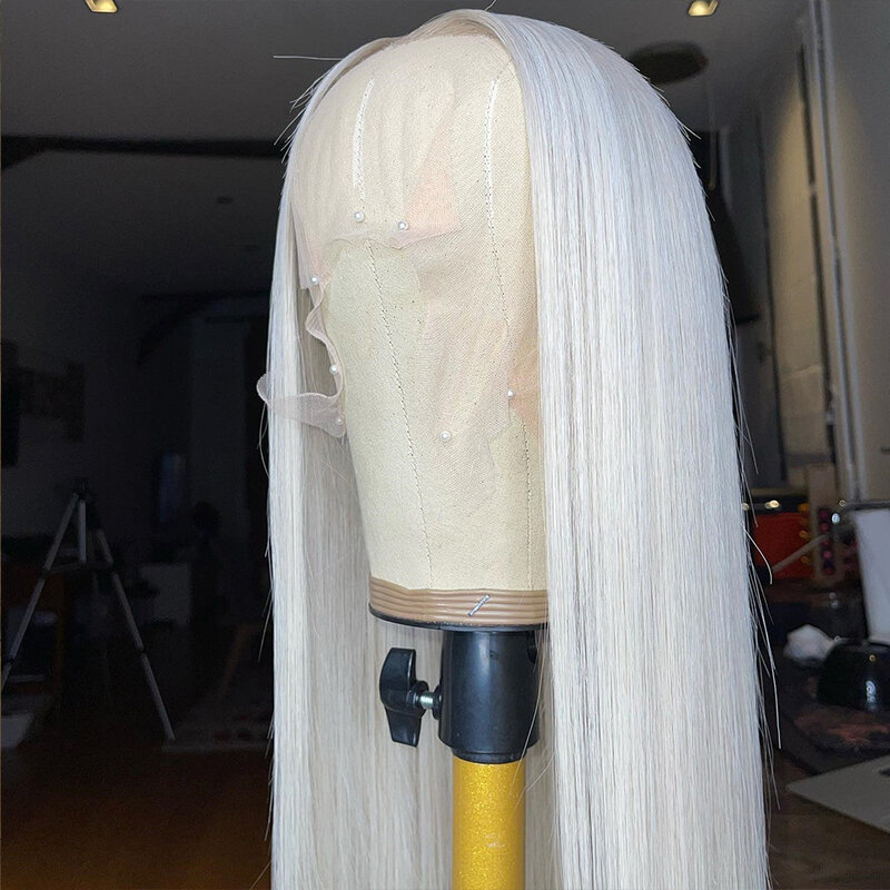 Parrucca sintetica del merletto di AIMEYA parrucca sintetica lunga diritta attaccatura dei capelli naturale parrucche bianche bionde Cosplay parrucche quotidiane del merletto dei capelli per le donne