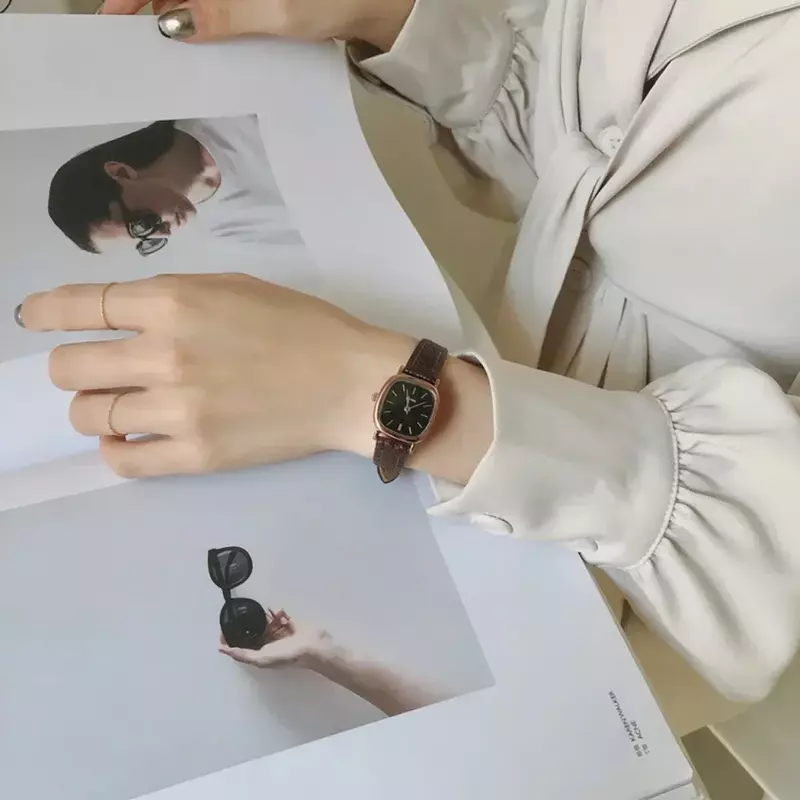 Square Women's Watches Bracelet Leather Belt Quartz Wristwatches Simple Ladies Watch Female Clock Watch Часы Женские Наручные