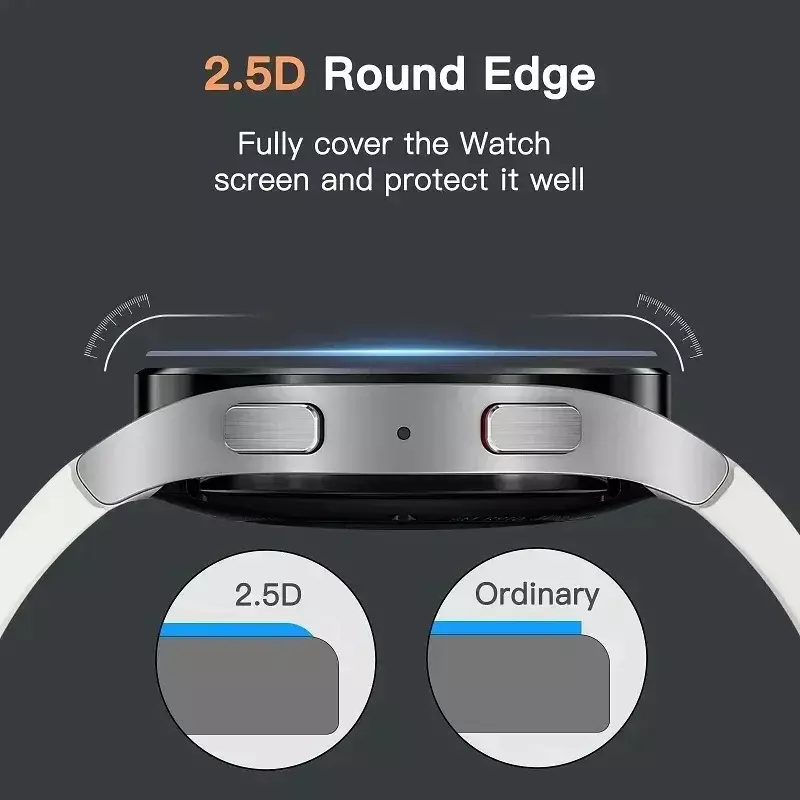 Protector de pantalla de vidrio templado para Samsung Galaxy Watch6 5 4 40/44MM, película protectora para Samsung Watch 4/6Classic 42/46/43/47mm