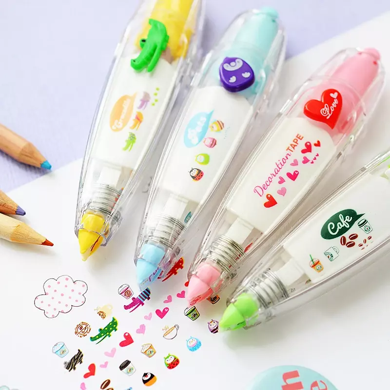 Adesivo floral dos desenhos animados fita caneta engraçado crianças papelaria caderno diário decoração fitas etiqueta papel decoração para crianças brinquedo