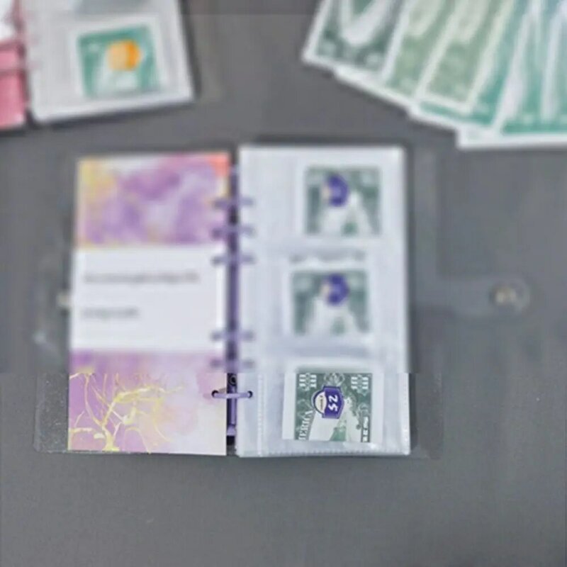 Envelopes De Dinheiro Reutilizáveis com 3 Grelha, PVC Coin Saving Binder, Livro De Orçamento, Desafio De Poupar Dinheiro, 52 Semana, Novo