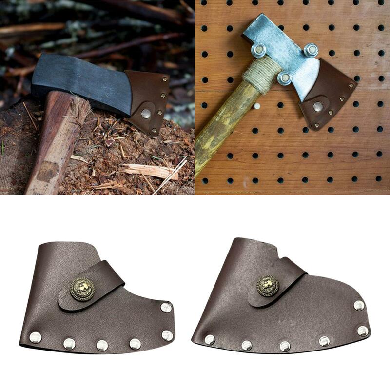 Funda de cuero PU para hacha, Protector práctico ligero con broches de Metal, herramienta de Camping y senderismo