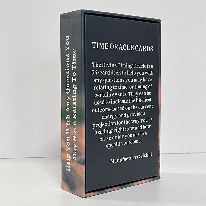 Cartões de tarô em caixa de papel 400 g/m², 12x7cm, time, oracle, inglês, 54 cartões