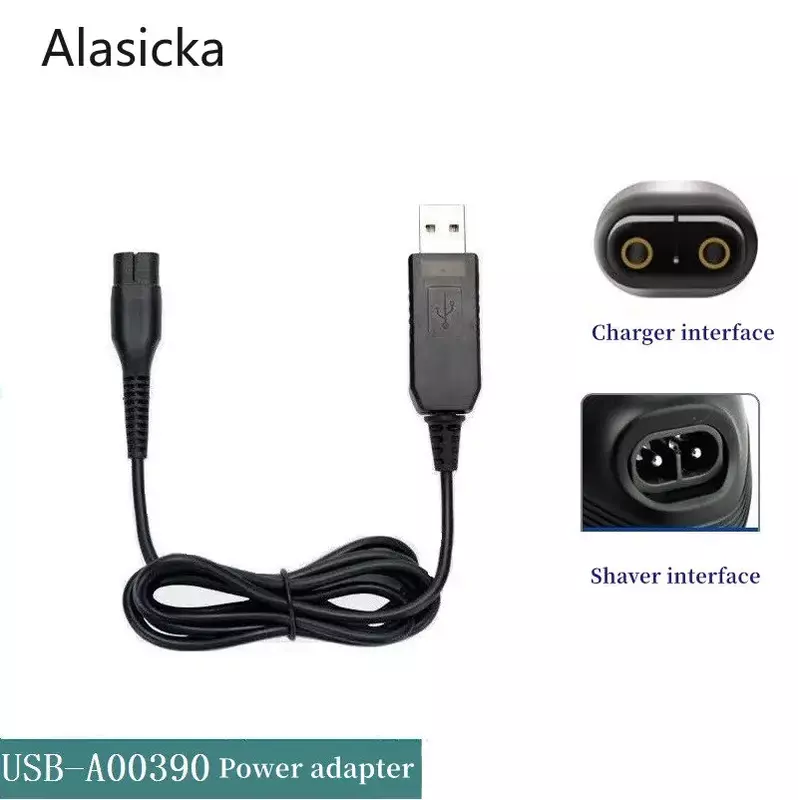 필립스 원블레이드 S301 310 330 면도기 충전기 전원 코드 어댑터, USB 전원 충전 케이블, A00390, 1PC