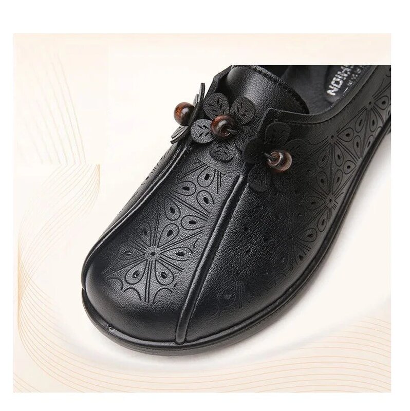 2024 Cut Out Flats Women's Summer Slip On Loafers Woman Microfiber Leather Moccasins Hollowed Office Shoes Ladies Elegant Flats
