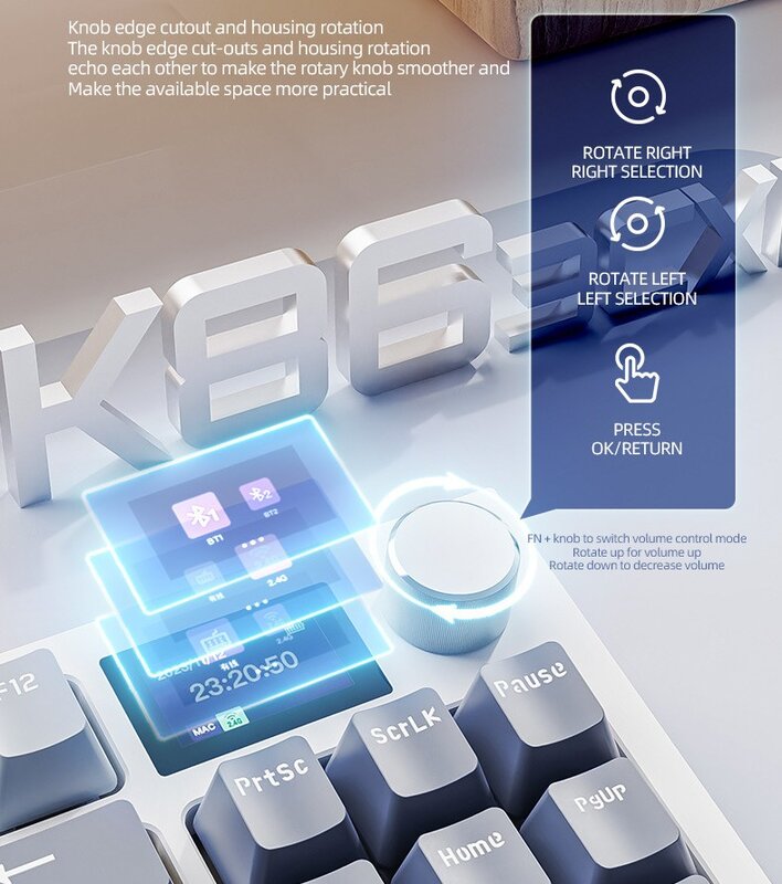 Teclado inalámbrico PCTENK XK86 para juegos, dispositivo mecánico personalizado, intercambiable en caliente, fabricante PBT