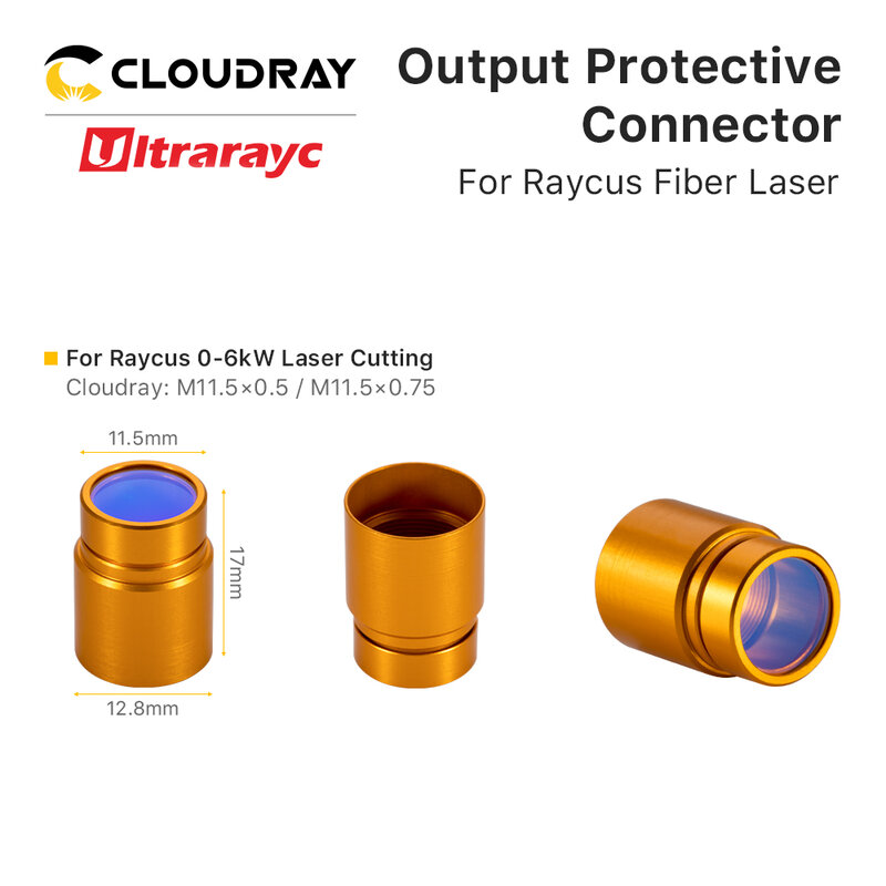 Ultrarayc Raycus เอาต์พุตเลนส์ป้องกันกลุ่ม qbh 0-15kW หน้าต่างป้องกันสำหรับสายเคเบิลแหล่งเลเซอร์ไฟเบอร์