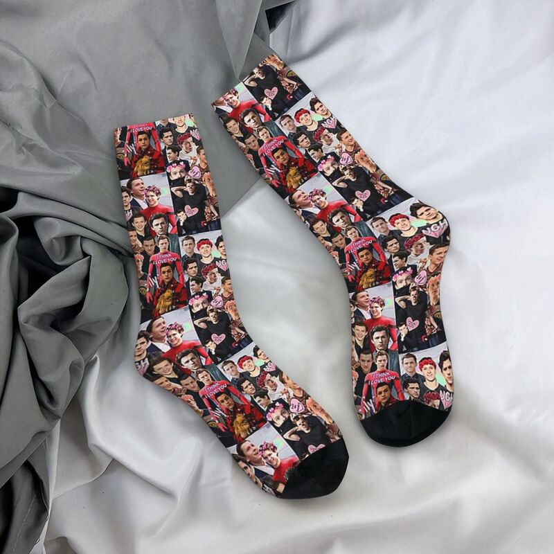 Tom Holland Collage Socks Harajuku Super Soft Stockings All Season Long Socks Accessories for Unisex Birthday Present