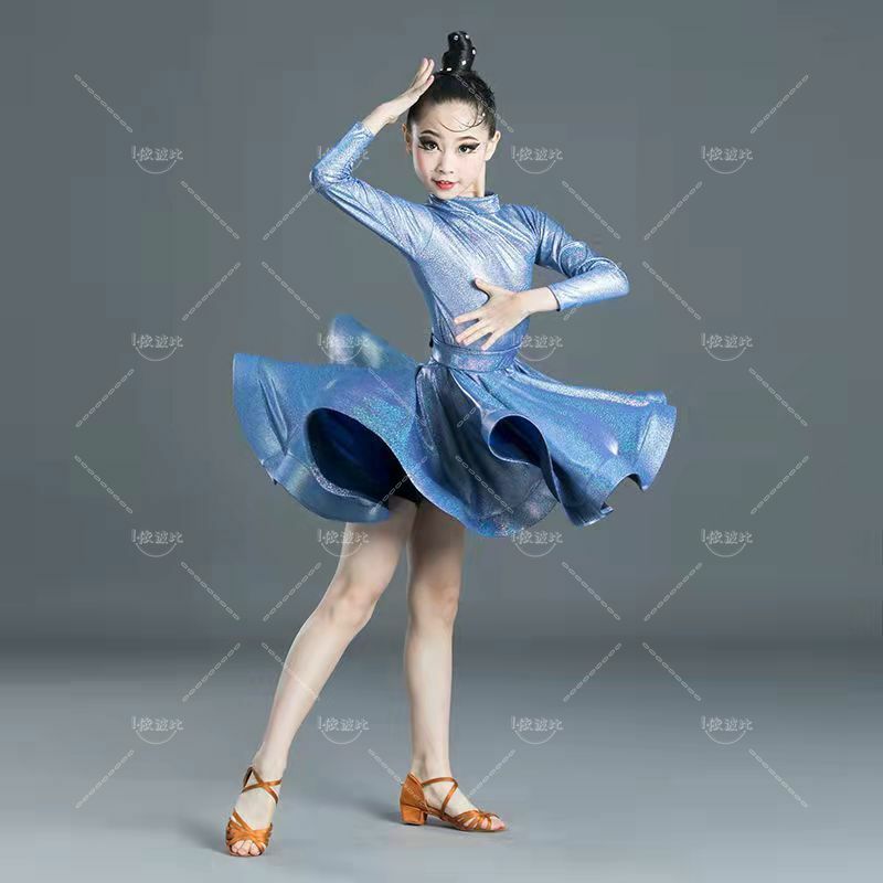 Vestido de Dança Latina Profissional para Meninas, Salsa Dance Wear, Roupas de Competição Infantil, Roupas de Salão de Baile