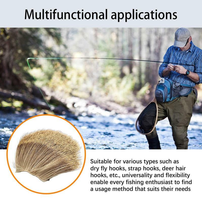 Deer Body Hairs Patch Dry Fly Tying Material Spinner Body & Fly Fishing Tying Materials Natural Roe Deer Hair Patches For DIY