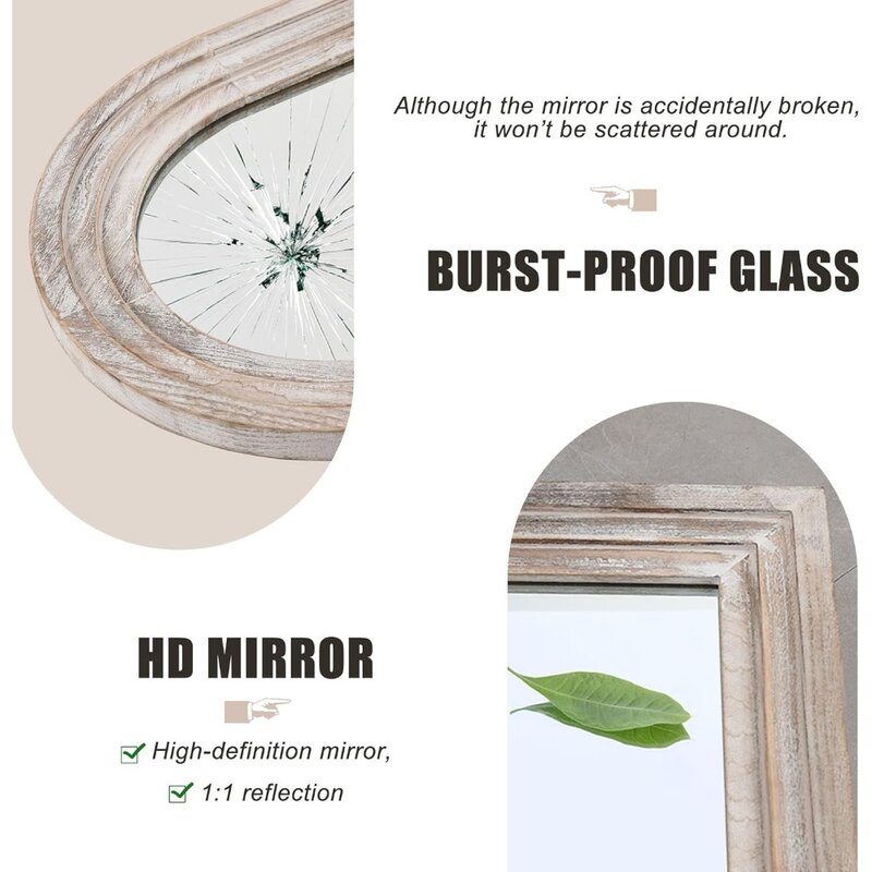 대형 거울 전신 거울, 풍화 흰색, 화물 무료 바닥 길이 거울, 침실 벽 방, 큰 홈 장식