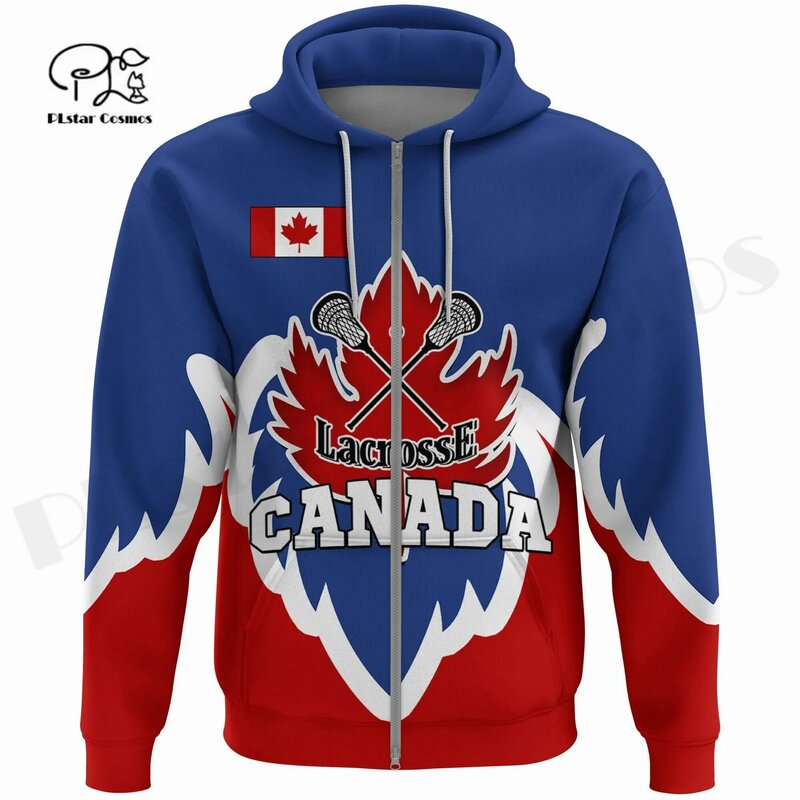 PLstarCosmos 3Dprint Neueste Lacrosse Kanada Flagge Karte Blatt Streetwear Harajuku Kausalen Einzigartige Unisex Hoodies/Sweatshirt/Zip Q-1