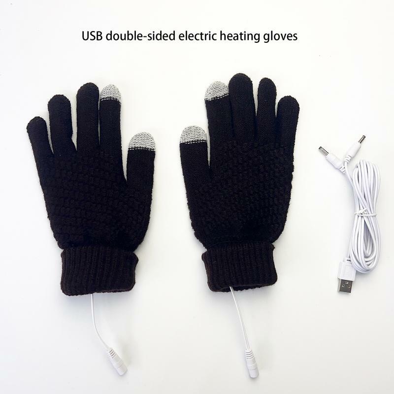 Electric Gloves Touchscreen USB Hand Warmer Gloves For Men Women Electric Heated Gloves Windproof Knitting Wool Winter Thermal