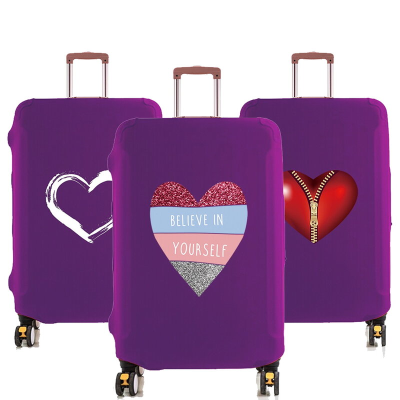 Juste anti-poussière de voyage pour bagages, housses de protection pour bagages, accessoires de voyage, motif de la série Love, valise, 18 "-32"