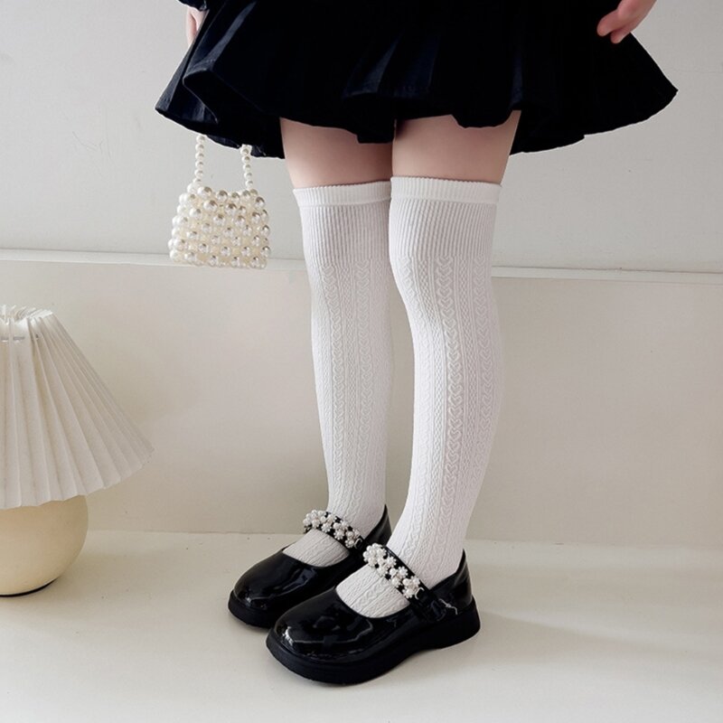 Y1UB 1 paar buissokken voor kinderen katoenen kinderen boven knie kousen sokken voor herfst winter koude