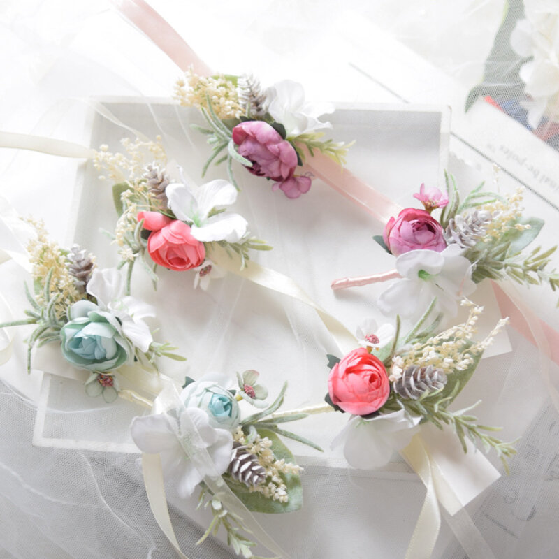 Koreanische Hochzeit Brust Blume Handgelenk Blume Corsage