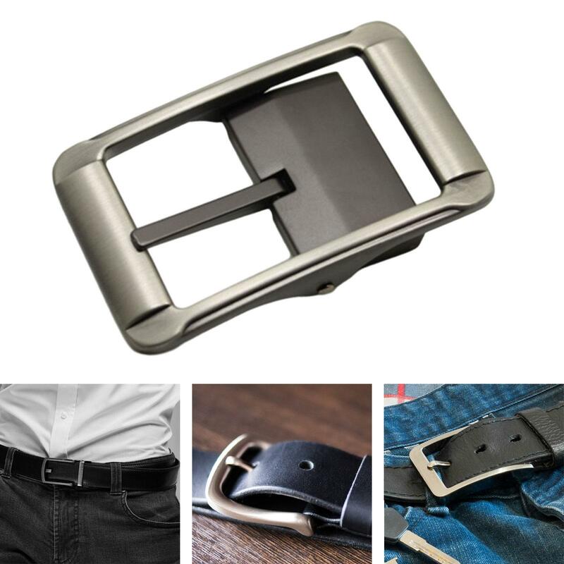 Metal Belt Buckle Reversible Single Prong for 32mm-34mm Belt Business Casual Zinc Alloy for Leather Strap Classic Replacement