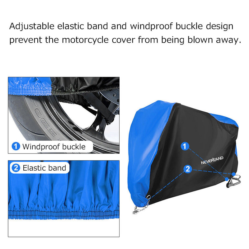 Schwarz Blau Design Wasserdichte Motorrad Abdeckungen Motoren Staub Regen Schnee UV Schutz Abdeckung Indoor Outdoor M L XL XXL XXXL d25