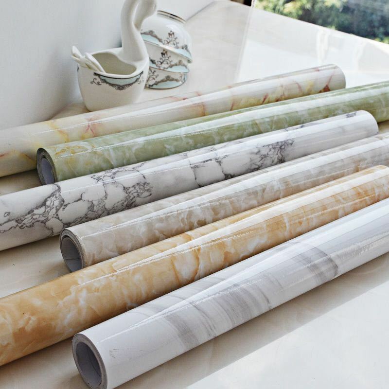 Waterproof Self-Adhesive Wallpaper, Marble Stickers, Desktop Paper, Dining Table, Coffee Table, Thickening Furniture Renovation