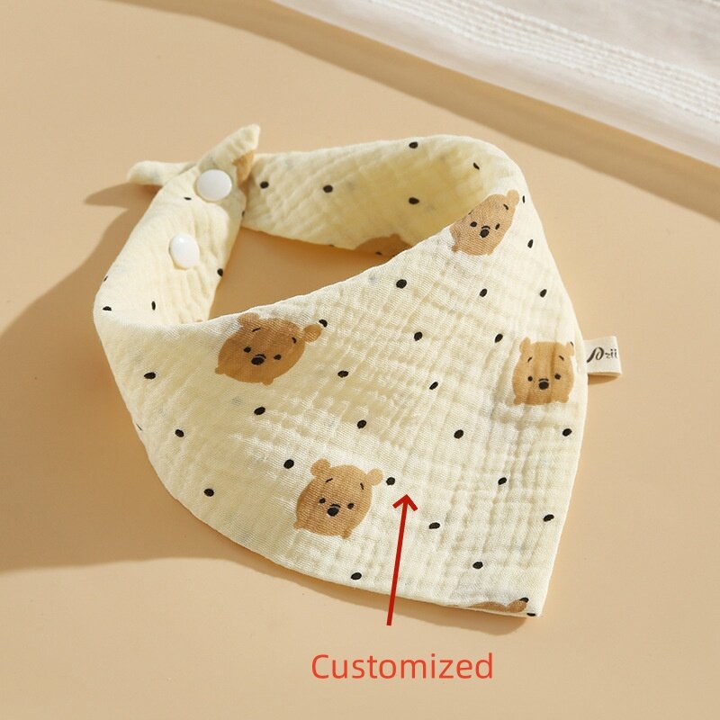 Asciugamano Saliva neonato nome personalizzato panno Burp in cotone asciugamano triangolare a quattro strati da 0 a 1 anno