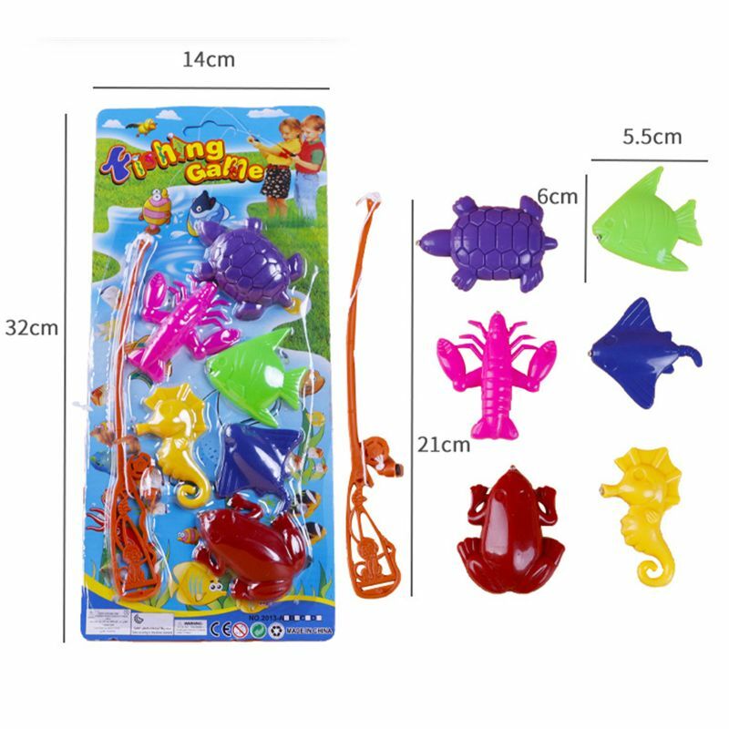 4XBD Set Permainan Memancing Magnetik Mainan Edukasi Mainan Bayi Lucu Anak-anak