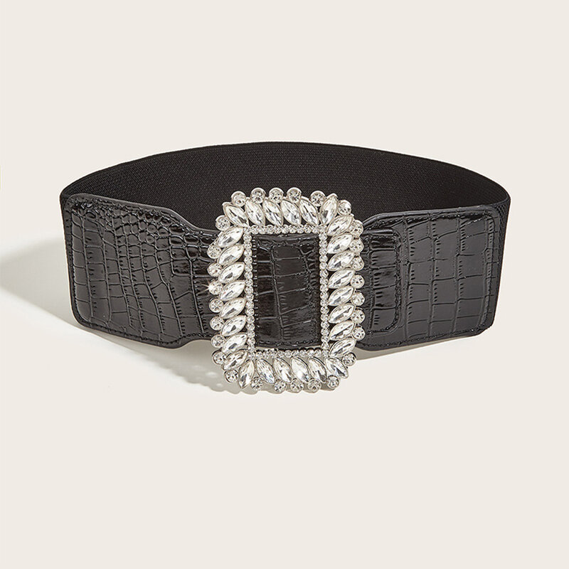 Cintura corsetto larga in pelle gotica cintura Vintage alta elastica in vita cintura moda decorativa femminile accessori Y2K