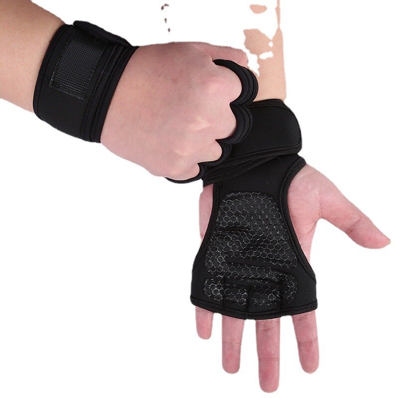 Перчатки для фитнеса с поддержкой запястья, Нескользящие, защита запястья, для мужчин и женщин, для тяжелой атлетики, дрессировки штанги, велоспорта