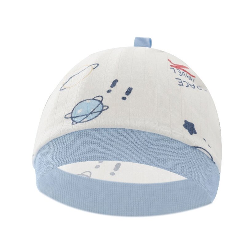Младенческая шапка с черепом, вязаная шапка-бини с героями мультфильмов для новорожденных, дышащая мягкая хлопковая шапка