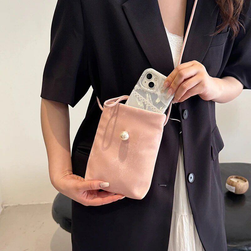 Bolsos cruzados para mujer, Mini bolsos de hombro para niñas, bolso de diseñador sólido Simple, 2024