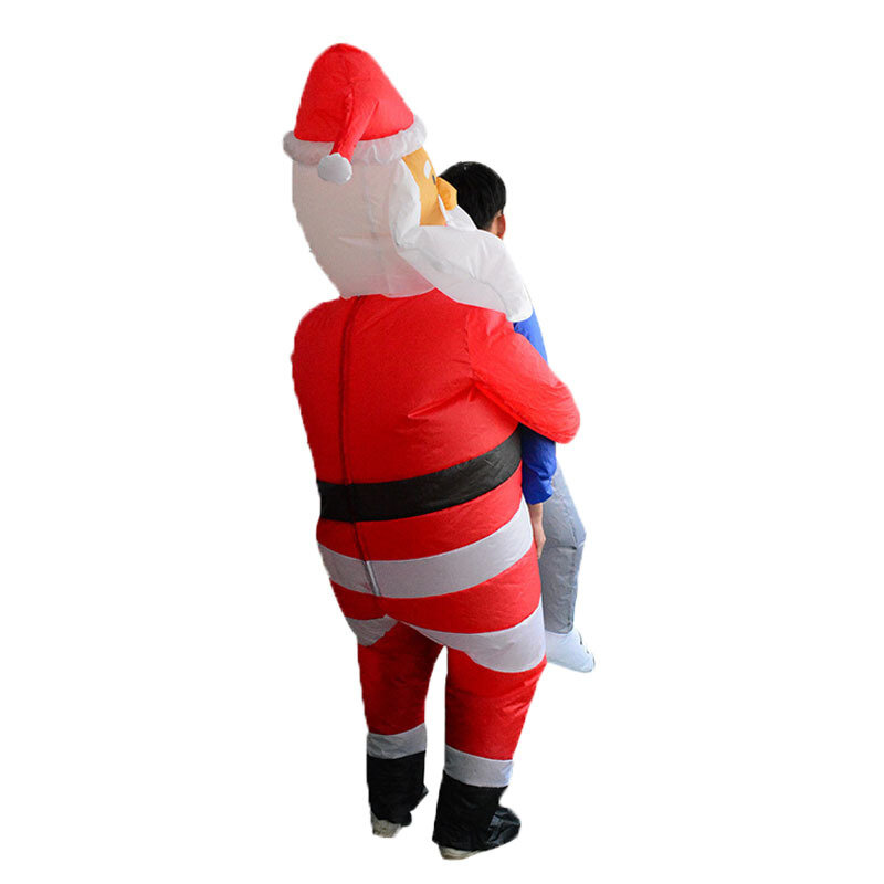 Bożonarodzeniowa dekoracja dla dorosłych nadmuchiwany kostium Święty Mikołaj przytulić ludzi śmieszne rekwizyty odzież mężczyzna kobiety maskotka kostiumy Cosplay