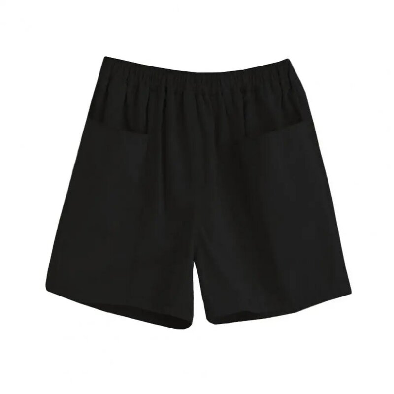 Pantalones cortos holgados para mujer, Shorts ligeros, elegantes, de talla grande, plisados, con cintura elástica, para verano