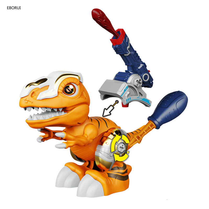 EBORUI STEAM DIY budynek Dinos montaż dinozaur zabawki w/strzelanie Launcher Puzzle 3D do ćwiczeń umiejętności praktyczne dzieci dzieci