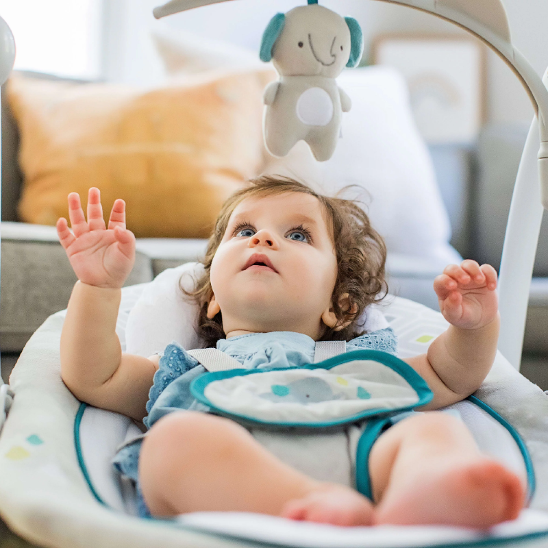 ชิงช้าสำหรับเด็กทารกแบบ2-in-1แบบพกพาที่ใช้แบตเตอรี่พร้อมที่นั่งเด็กทารกแบบสั่นฐานเตียงเด็กท่วงทำนอง12แบบ