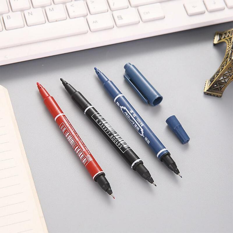 10 Pcs/Box Double-end Highlighter Pen Marker Pen Sketching Painting Pens Art Stationery Supplies d15