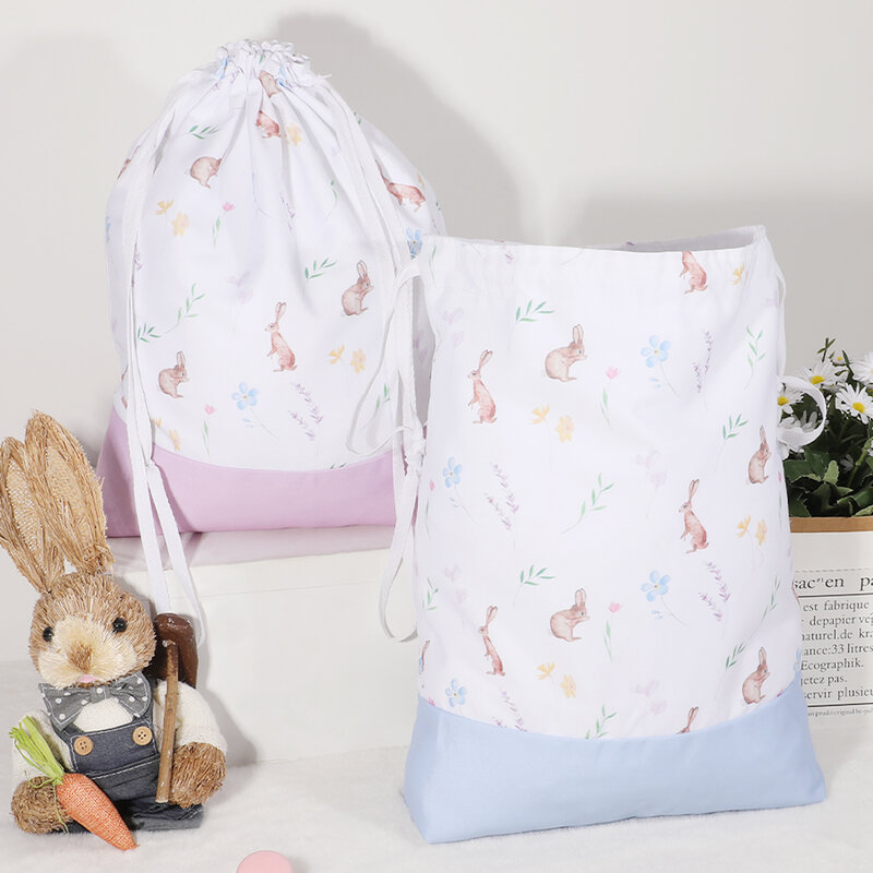 Bolsa de dulces de Pascua, bolsa de almacenamiento de dulces, bolsa de regalo, decoración del hogar, súper suave, diseño de conejo de pascua decorativo