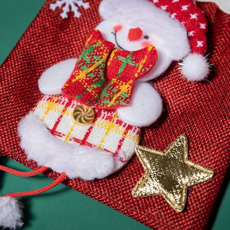 Bolsa de regalo con adorno de asa para fiesta de niños, decoración navideña, bolsa de dulces, bolsa de mano
