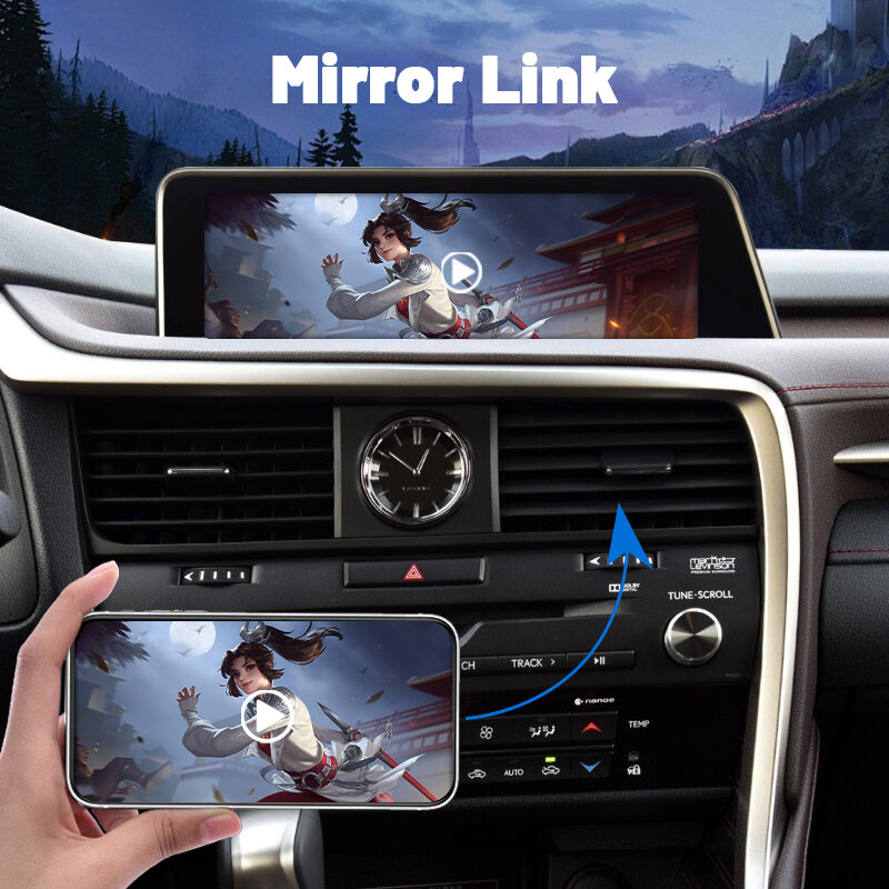 Sinairyu-sem fio ACarPlay Android Auto Interface para Lexus RX 2016-2019, Link espelho, AirPlay, funções de jogo de carro