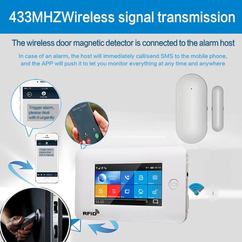 Pb68r Draadloze Magnetische Deur Raam Sensor 433Mhz Voor Huisbeveiliging Alarmsysteem Inbraakalarm Kits Laag Stroomverbruik Tuya