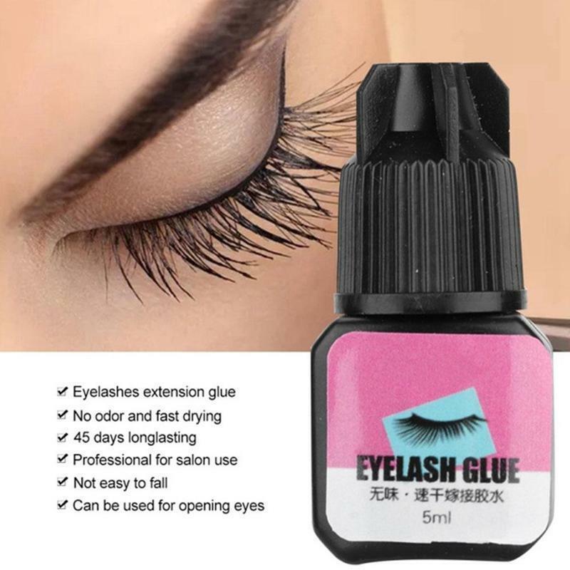 Eyelashes Extension Glue Lasting Grafting Lashes Glue Quick Drying Waterproof Adhesive Black Glue No Irritant Fake Eyelashes 5ml