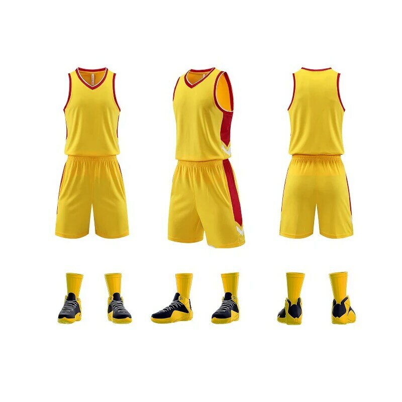 Conjuntos de Jersey de Basquete Respirável Masculino, Kits de Uniformes, Roupas Esportivas, Treinamento Jovem, Shorts, Personalizado, 2024