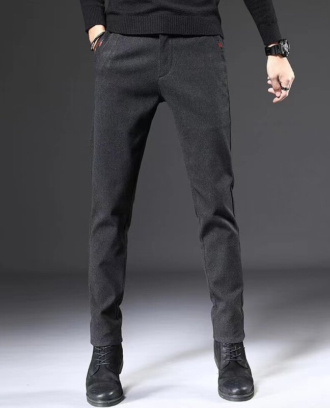 Pantalones de negocios para hombre, pantalón de moda inteligente, informal, sólido, cómodo, transpirable, ajustado