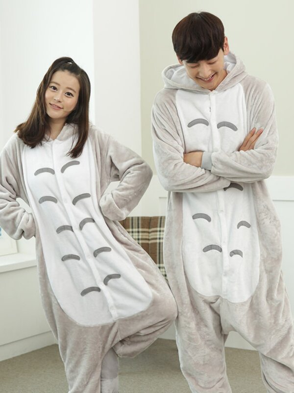 Chinchilla Onesies Adult One-Piece Pajamas Jumpsuit Sleepwear Nightgown Flannel Jumpsuit Homewear Woman Man