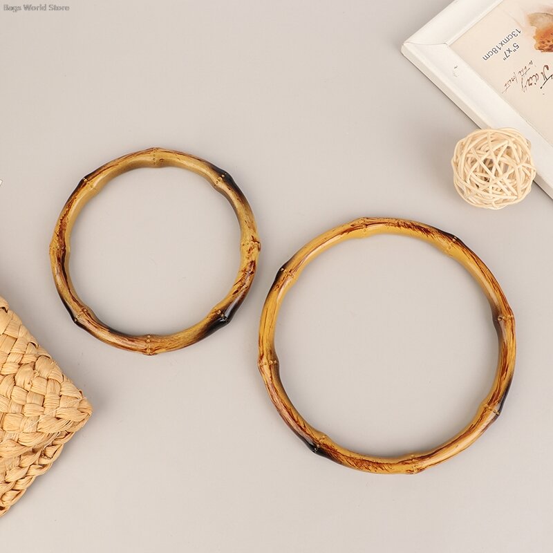 1pc Bambus Geldbörse Griff Rahmen Kleiderbügel DIY Bambus o Tasche Griff Tasche Gurte Ersatz Bambus Griffe hand gefertigte Holz ringe