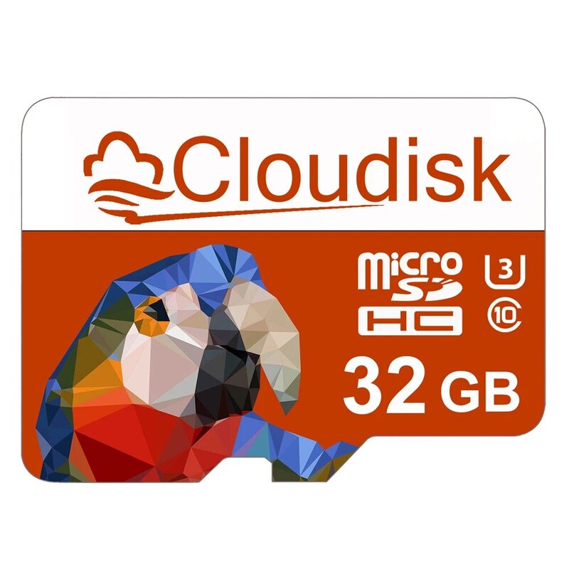Cloudisk kartu memori Flash, 32GB 64GB 128GB 256GB U3 kartu SD mikro 16GB 8GB 4GB C10 2GB 1GB 128MB kartu TF untuk ponsel Drone Gopro